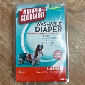 Simple Solution Washable Diaper for Female Dogs Size Large Teal